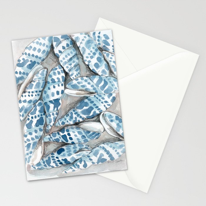 Blue Dot Shells Stationery Card Gallery Image 2