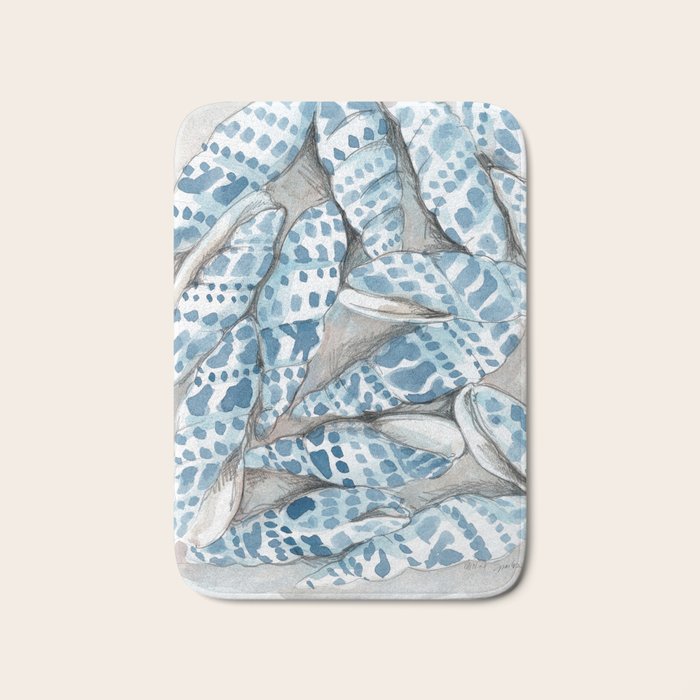 Blue Dot Shells Bath Mat Gallery Image 1