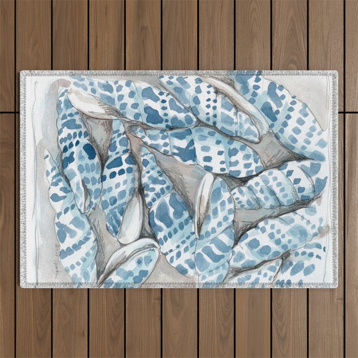 Blue Dot Shells Outdoor Rug Gallery Image 1