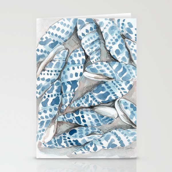 Blue Dot Shells Stationery Card Gallery Image 2