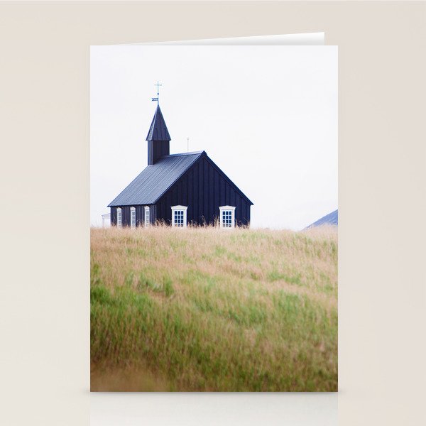 The Little Black Church - Iceland Landscape Photography Stationery Card Gallery Image 1