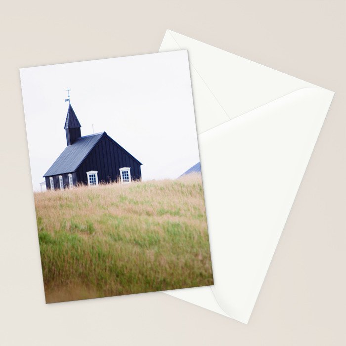 The Little Black Church - Iceland Landscape Photography Stationery Card Gallery Image 2