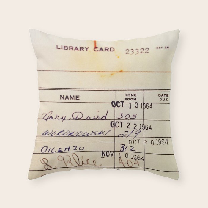 Library Card 23322 Throw Pillow Gallery Image 6