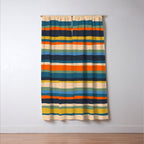 Serrate Stripes Colorful Retro Organic Contemporary Pattern Window Curtain Gallery Image 3