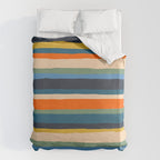 Serrate Stripes Colorful Retro Organic Contemporary Pattern Duvet Cover Gallery Image 6