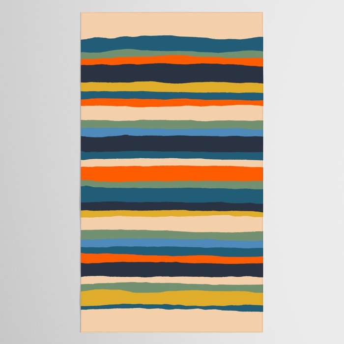 Serrate Stripes Colorful Retro Organic Contemporary Pattern Tablecloth Gallery Image 2