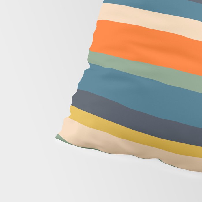 Serrate Stripes Colorful Retro Organic Contemporary Pattern Pillow Sham Gallery Image 4