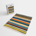 Serrate Stripes Colorful Retro Organic Contemporary Pattern Jigsaw Puzzle Gallery Image 2