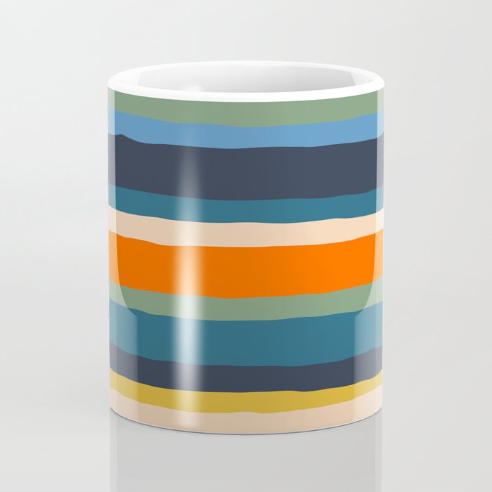 Serrate Stripes Colorful Retro Organic Contemporary Pattern Coffee Mug Gallery Image 4