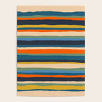 Serrate Stripes Colorful Retro Organic Contemporary Pattern Poster Gallery Image 4