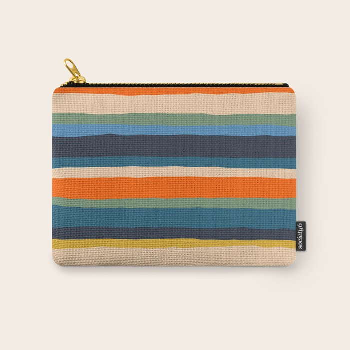 Serrate Stripes Colorful Retro Organic Contemporary Pattern Carry All Pouch Gallery Image 1