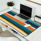 Serrate Stripes Colorful Retro Organic Contemporary Pattern Desk Mat Gallery Image 2