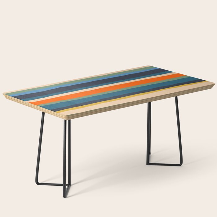Serrate Stripes Colorful Retro Organic Contemporary Pattern Coffee Table Gallery Image 1