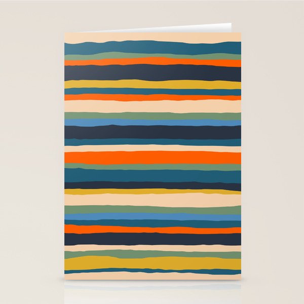 Serrate Stripes Colorful Retro Organic Contemporary Pattern Stationery Card Gallery Image 2