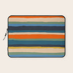 Serrate Stripes Colorful Retro Organic Contemporary Pattern Laptop Sleeve Gallery Image 1