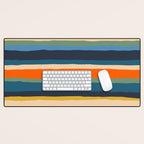 Serrate Stripes Colorful Retro Organic Contemporary Pattern Desk Mat Gallery Image 1