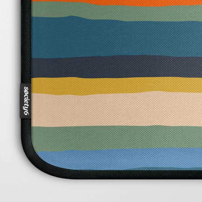 Serrate Stripes Colorful Retro Organic Contemporary Pattern Laptop Sleeve Gallery Image 3