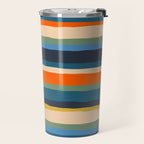 Serrate Stripes Colorful Retro Organic Contemporary Pattern Travel Mug Gallery Image 2