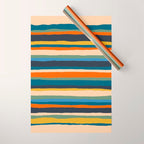 Serrate Stripes Colorful Retro Organic Contemporary Pattern Wrapping Paper Gallery Image 1