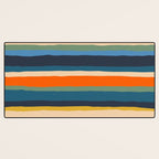 Serrate Stripes Colorful Retro Organic Contemporary Pattern Desk Mat Gallery Image 3