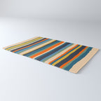 Serrate Stripes Colorful Retro Organic Contemporary Pattern Rug Gallery Image 3