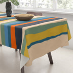 Serrate Stripes Colorful Retro Organic Contemporary Pattern Tablecloth Gallery Image 3