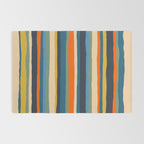 Serrate Stripes Colorful Retro Organic Contemporary Pattern Rug Gallery Image 2
