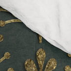 Retro Art Deco Pattern Gold On Green Velvet Comforter Gallery Image 4
