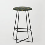 Retro Art Deco Pattern Gold On Green Velvet Stool Gallery Image 1