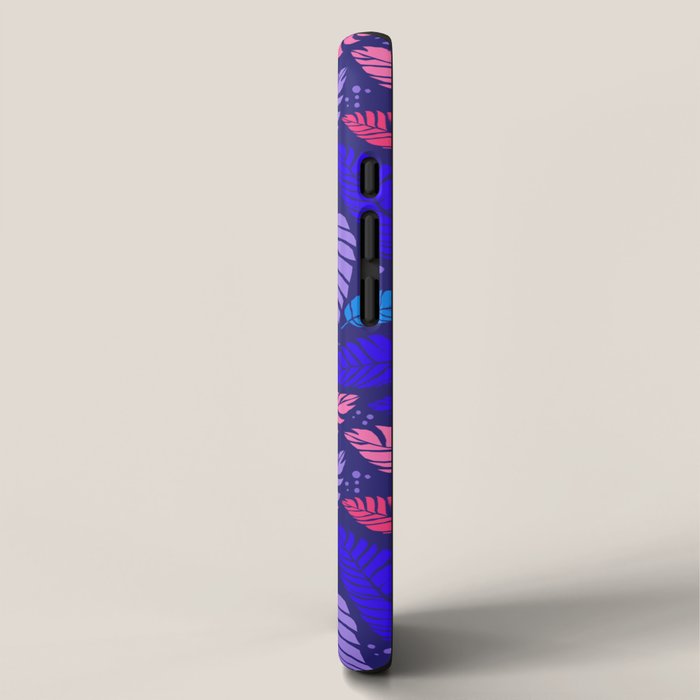 Tropical palm leaves in purple pink and blue iPhone Case Gallery Image 2