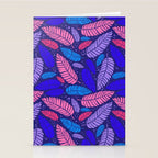 Tropical palm leaves in purple pink and blue Stationery Card Gallery Image 2