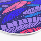 Tropical palm leaves in purple pink and blue Bath Mat Gallery Image 3