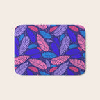 Tropical palm leaves in purple pink and blue Bath Mat Gallery Image 1