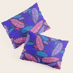 Tropical palm leaves in purple pink and blue Pillow Sham Gallery Image 3