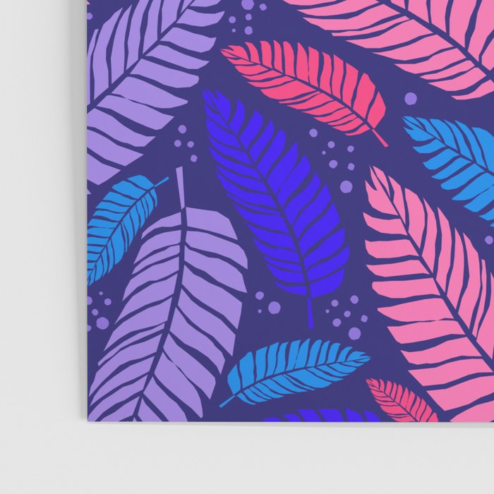 Tropical palm leaves in purple pink and blue Poster Gallery Image 3