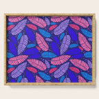 Tropical palm leaves in purple pink and blue Serving Tray Gallery Image 1