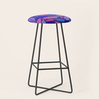 Tropical palm leaves in purple pink and blue Stool Gallery Image 1