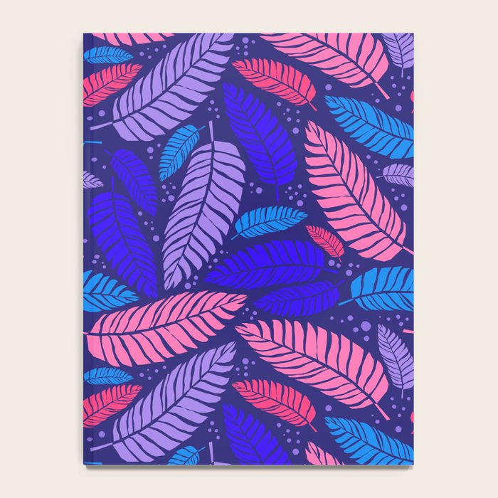 Tropical palm leaves in purple pink and blue Notebook Gallery Image 4