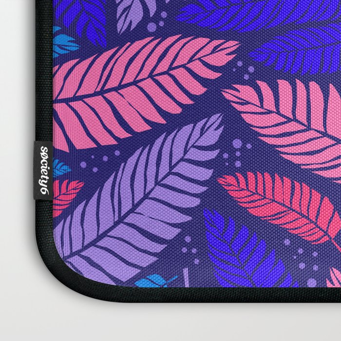 Tropical palm leaves in purple pink and blue Laptop Sleeve Gallery Image 3