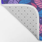 Tropical palm leaves in purple pink and blue Bath Mat Gallery Image 2