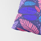 Tropical palm leaves in purple pink and blue Pillow Sham Gallery Image 4