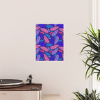 Tropical palm leaves in purple pink and blue Poster Gallery Image 2