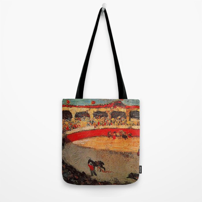 Pablo Picasso - La Corrida - Plaza de Toros Pamplona, Spain matador and bull landscape painting  Tote Bag Gallery Image 2
