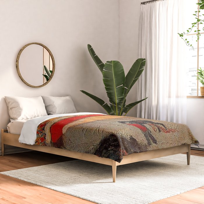 Pablo Picasso - La Corrida - Plaza de Toros Pamplona, Spain matador and bull landscape painting  Comforter Gallery Image 2