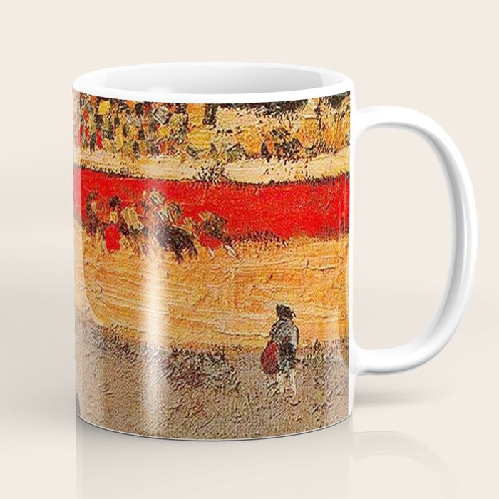 Pablo Picasso - La Corrida - Plaza de Toros Pamplona, Spain matador and bull landscape painting  Coffee Mug Gallery Image 1