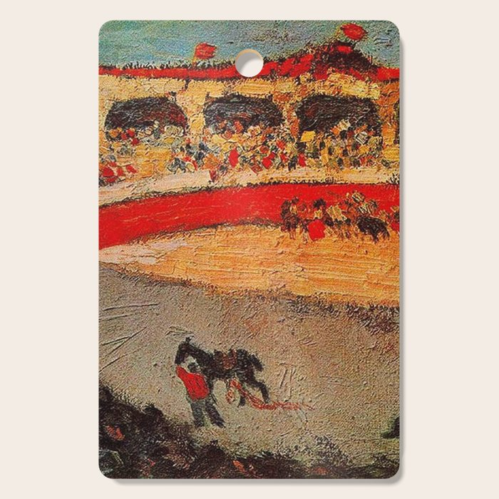 Pablo Picasso - La Corrida - Plaza de Toros Pamplona, Spain matador and bull landscape painting  Cutting Board Gallery Image 1