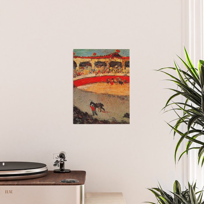 Pablo Picasso - La Corrida - Plaza de Toros Pamplona, Spain matador and bull landscape painting  Poster Gallery Image 2