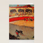 Pablo Picasso - La Corrida - Plaza de Toros Pamplona, Spain matador and bull landscape painting  Stationery Card Gallery Image 2