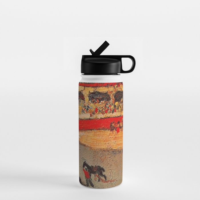 Pablo Picasso - La Corrida - Plaza de Toros Pamplona, Spain matador and bull landscape painting  Water Bottle Gallery Image 1