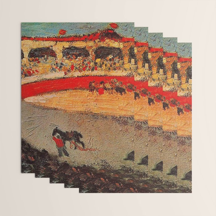 Pablo Picasso - La Corrida - Plaza de Toros Pamplona, Spain matador and bull landscape painting  Wrapping Paper Gallery Image 3